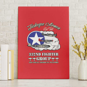 African American Aviators WWII Canvas Wall Art Tuskegee Red Tails Airmen Red - African Pride