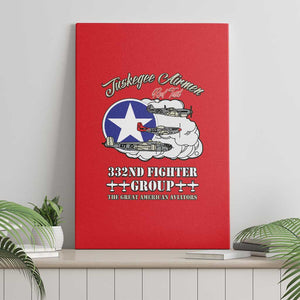 African American Aviators WWII Canvas Wall Art Tuskegee Red Tails Airmen Red - African Pride