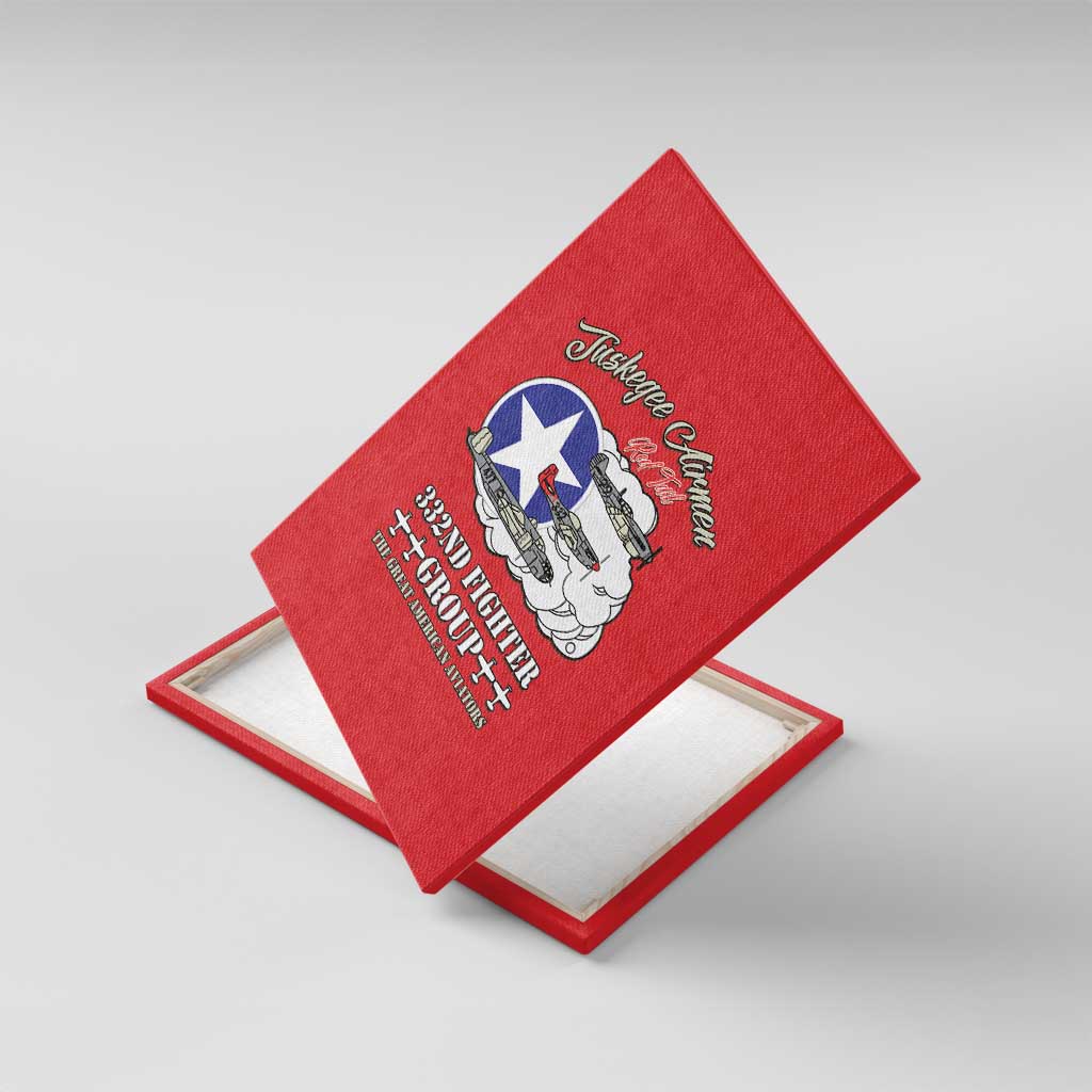 African American Aviators WWII Canvas Wall Art Tuskegee Red Tails Airmen Red - African Pride