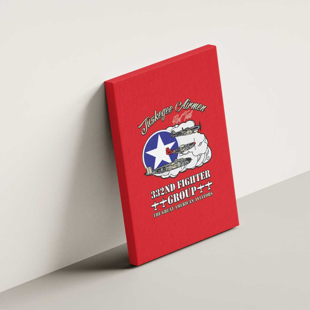 African American Aviators WWII Canvas Wall Art Tuskegee Red Tails Airmen Red - African Pride