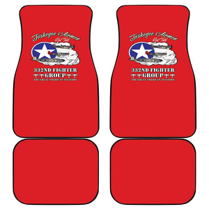 African American Aviators WWII Car Mats Tuskegee Red Tails Airmen Red - African Pride