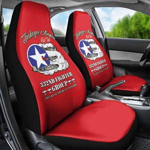 African American Aviators WWII Car Seat Cover Tuskegee Red Tails Airmen Red - African Pride