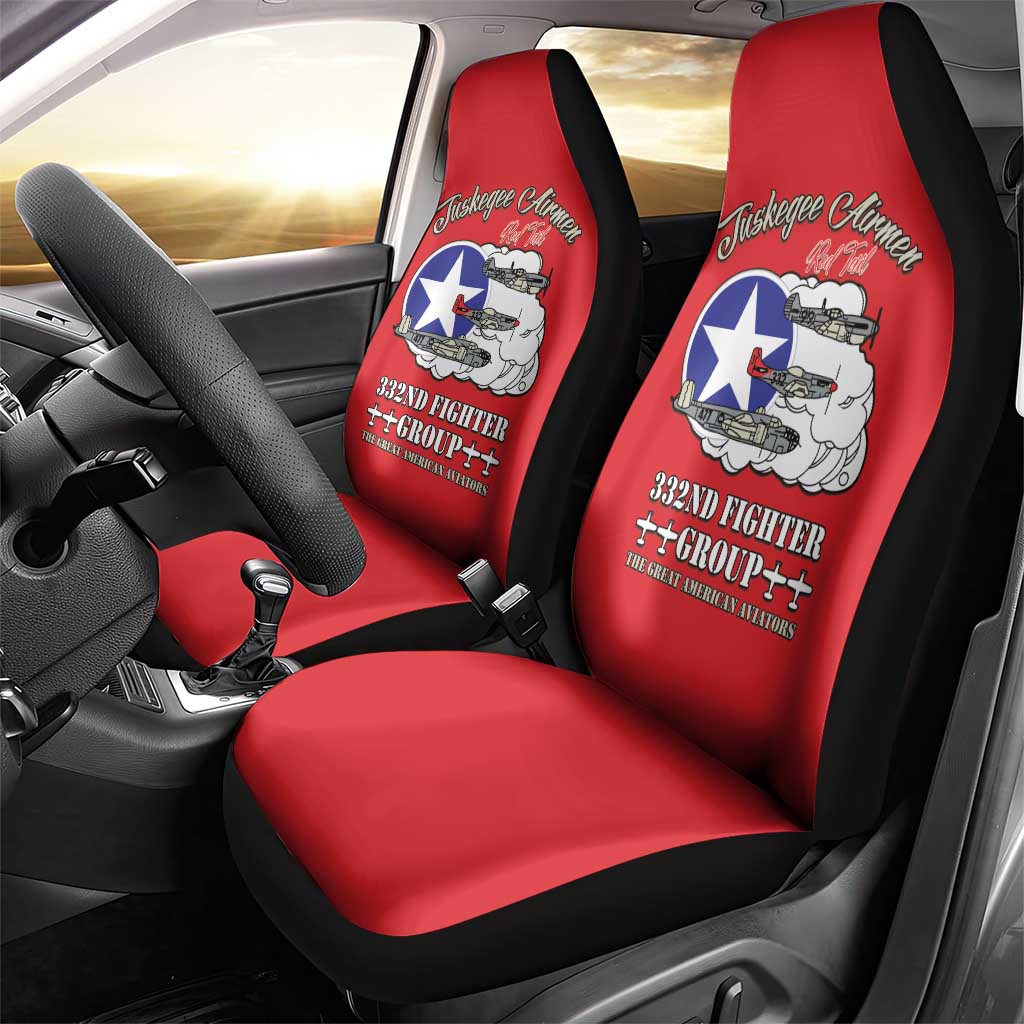African American Aviators WWII Car Seat Cover Tuskegee Red Tails Airmen Red - African Pride