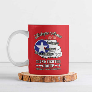 Tuskegee Airmen WWII Heroes Ceramic Mug The Great American Aviators Red Art