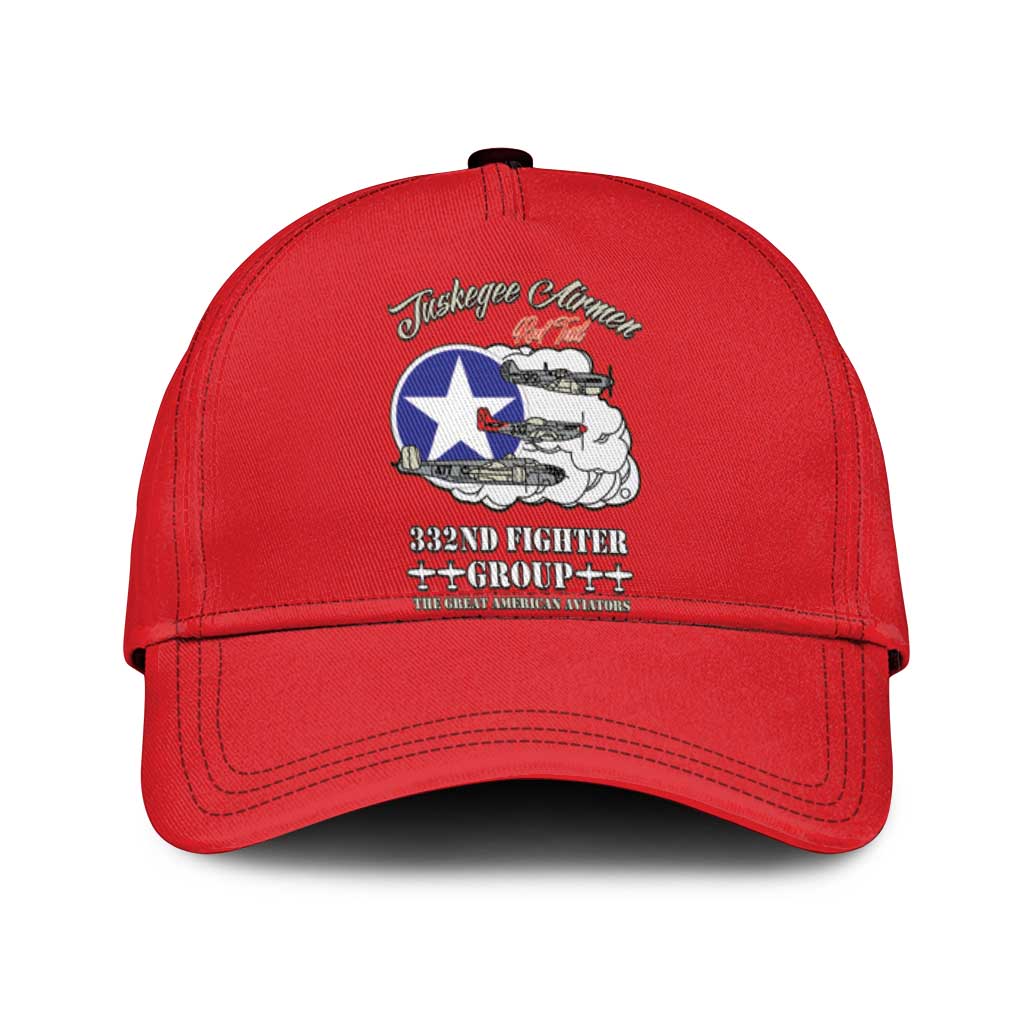 African American Aviators WWII Classic Cap Tuskegee Red Tails Airmen Red - African Pride