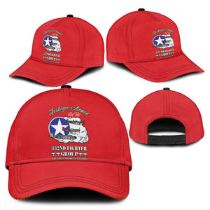 African American Aviators WWII Classic Cap Tuskegee Red Tails Airmen Red - African Pride