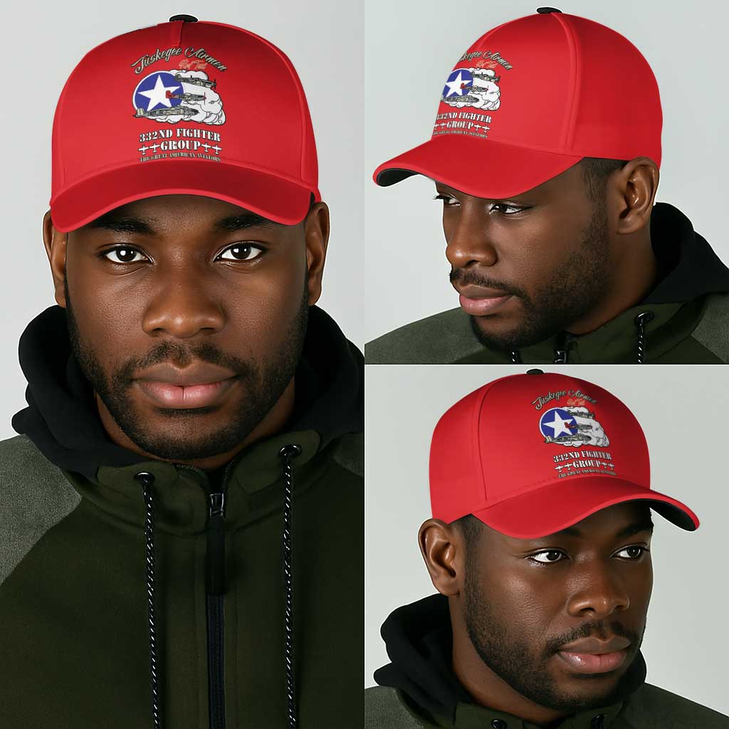 African American Aviators WWII Classic Cap Tuskegee Red Tails Airmen Red - African Pride
