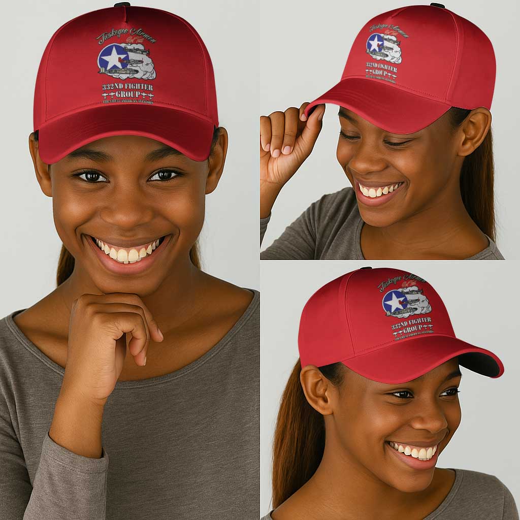 African American Aviators WWII Classic Cap Tuskegee Red Tails Airmen Red - African Pride