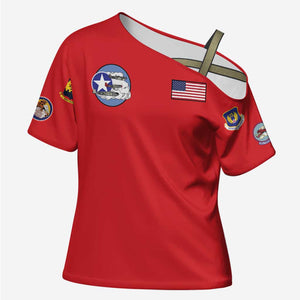 Tuskegee Airmen WWII Heroes Cross Shoulder Shirt The Great American Aviators Red Art