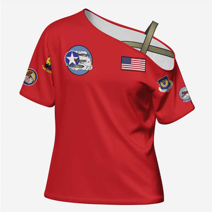 Tuskegee Airmen WWII Heroes Cross Shoulder Shirt The Great American Aviators Red Art