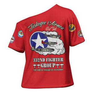 Tuskegee Airmen WWII Heroes Cross Shoulder Shirt The Great American Aviators Red Art