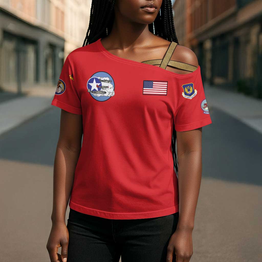 Tuskegee Airmen WWII Heroes Cross Shoulder Shirt The Great American Aviators Red Art
