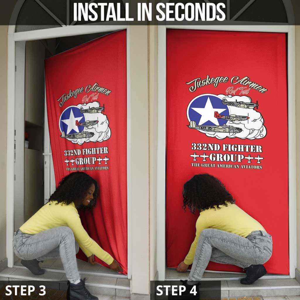 Tuskegee Airmen WWII Heroes Door Cover The Great American Aviators Red Art