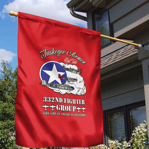 African American Aviators WWII Garden Flag Tuskegee Red Tails Airmen Red - African Pride