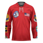 Tuskegee Airmen WWII Heroes Hockey Jersey The Great American Aviators Red Art