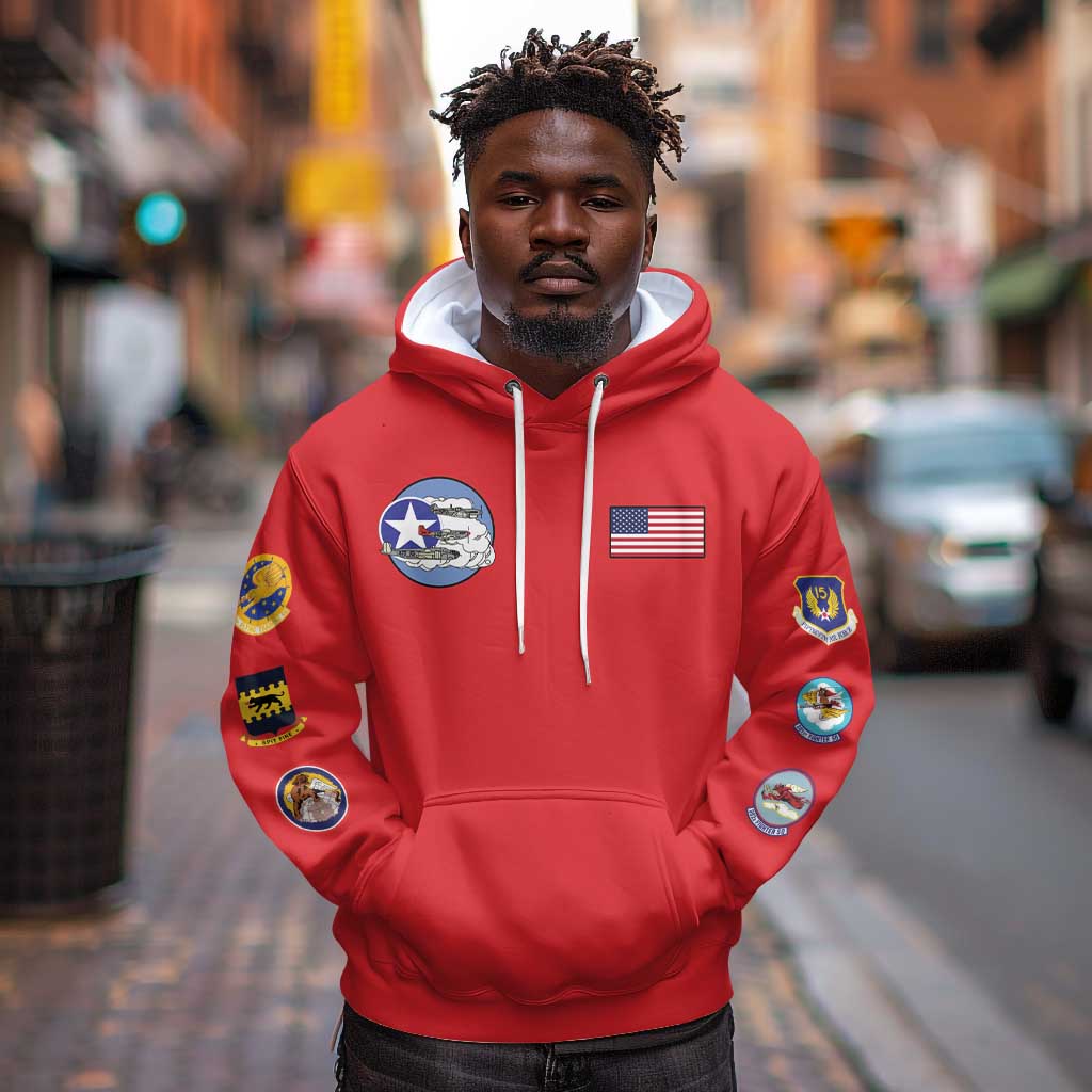 African American Aviators WWII Hoodie Tuskegee Red Tails Airmen Red - African Pride