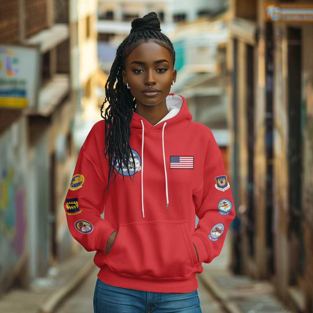 African American Aviators WWII Hoodie Tuskegee Red Tails Airmen Red - African Pride