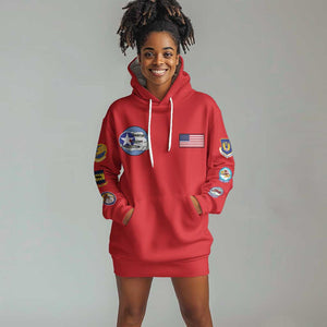 African American Aviators WWII Hoodie Dress Tuskegee Red Tails Airmen Red - African Pride