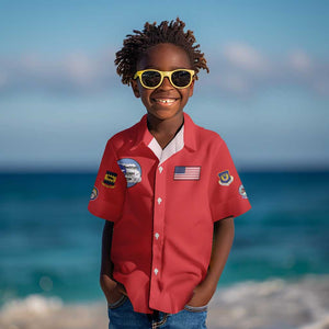African American Aviators WWII Kid Hawaiian Shirt Tuskegee Red Tails Airmen Red - African Pride