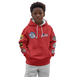 African American Aviators WWII Kid Hoodie Tuskegee Red Tails Airmen Red - African Pride