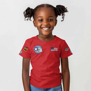 African American Aviators WWII Kid T shirt Tuskegee Red Tails Airmen Red - African Pride
