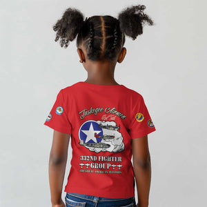 African American Aviators WWII Kid T shirt Tuskegee Red Tails Airmen Red - African Pride