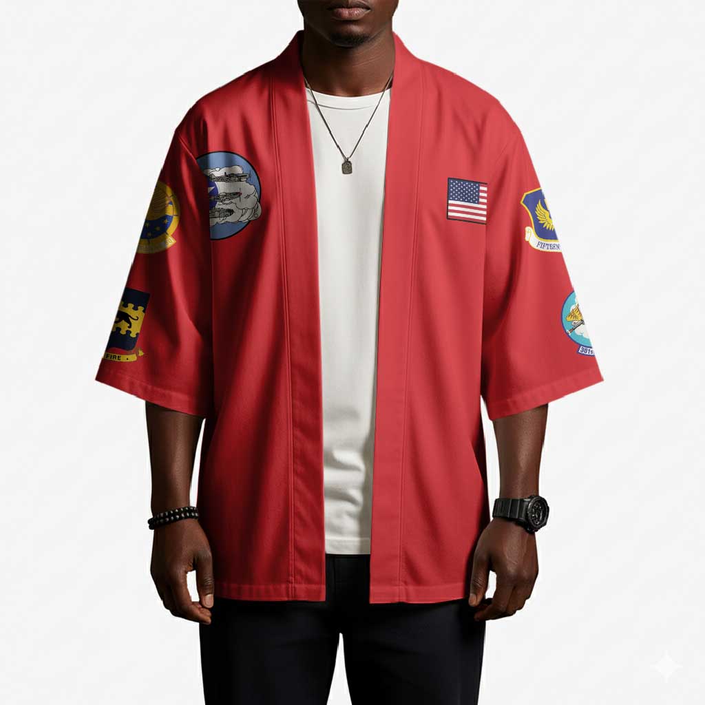 Tuskegee Airmen WWII Heroes Kimono The Great American Aviators Red Art