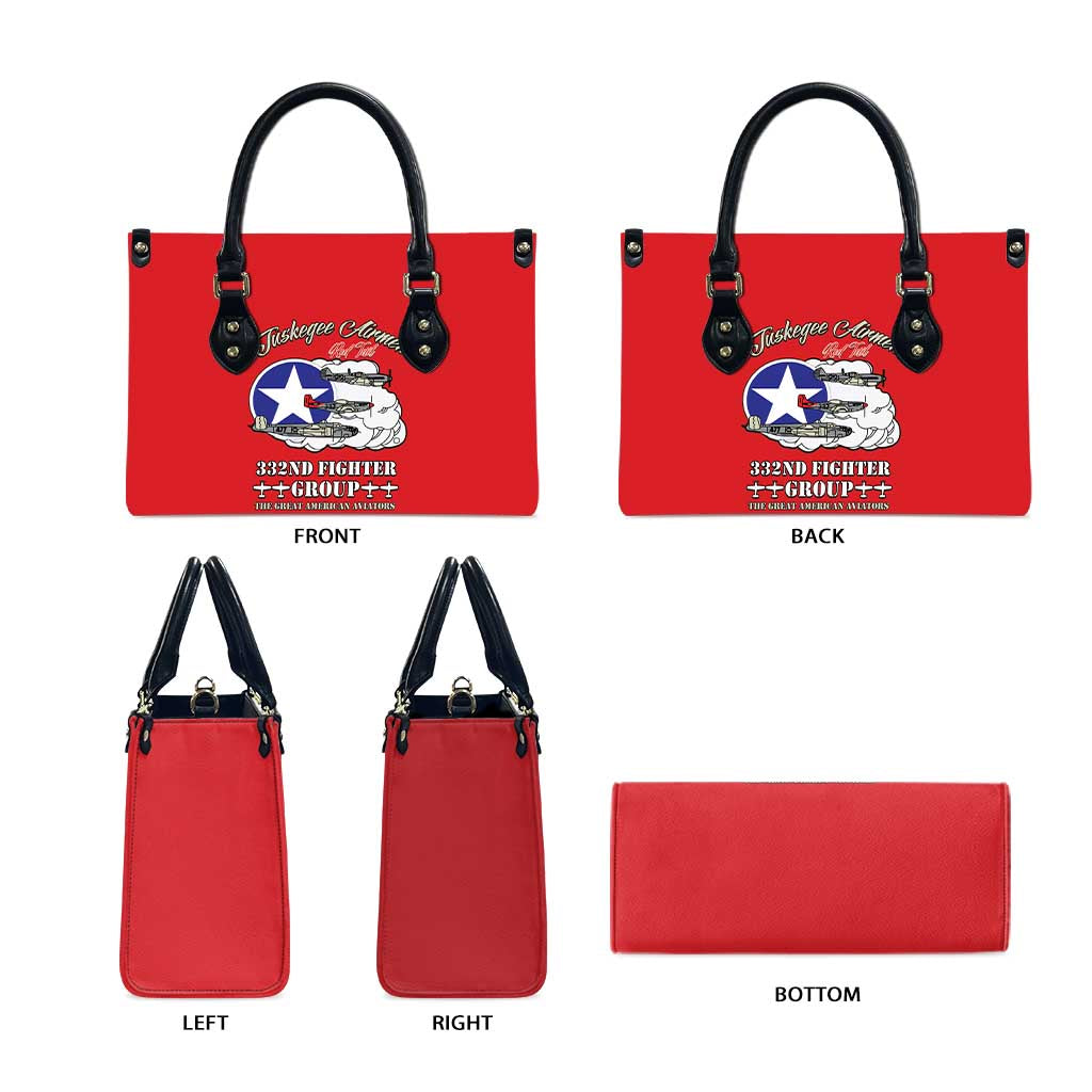 Tuskegee Airmen WWII Heroes Leather Bag The Great American Aviators Red Art