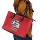 African American Aviators WWII Leather Tote Bag Tuskegee Red Tails Airmen Red - African Pride