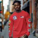 African American Aviators WWII Long Sleeve Shirt Tuskegee Red Tails Airmen Red - African Pride