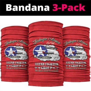 African American Aviators WWII Neck Gaiter Tuskegee Red Tails Airmen Red - African Pride