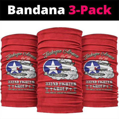 African American Aviators WWII Neck Gaiter Tuskegee Red Tails Airmen Red - African Pride