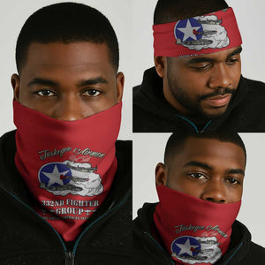 African American Aviators WWII Neck Gaiter Tuskegee Red Tails Airmen Red - African Pride