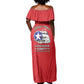 African American Aviators WWII Off Shoulder Maxi Dress Tuskegee Red Tails Airmen Red - African Pride