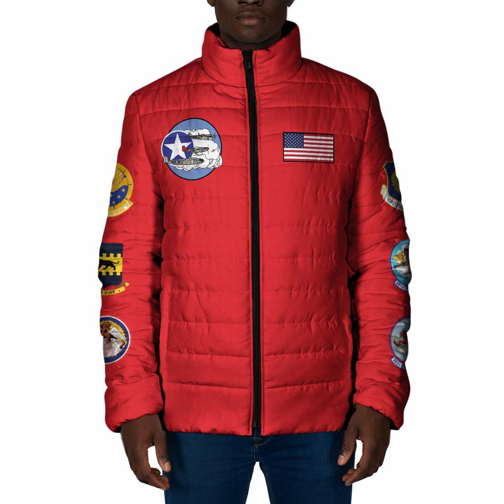 Tuskegee Airmen WWII Heroes Padded Jacket The Great American Aviators Red Art