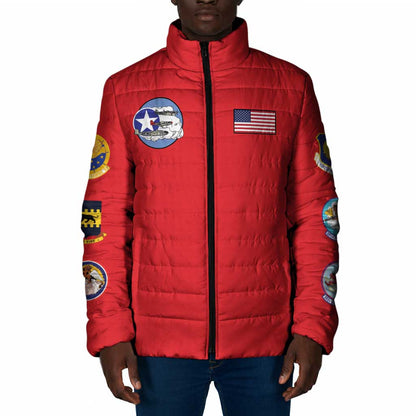 Tuskegee Airmen WWII Heroes Padded Jacket The Great American Aviators Red Art