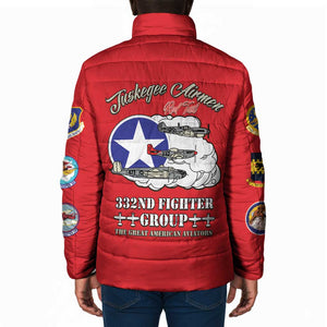 Tuskegee Airmen WWII Heroes Padded Jacket The Great American Aviators Red Art