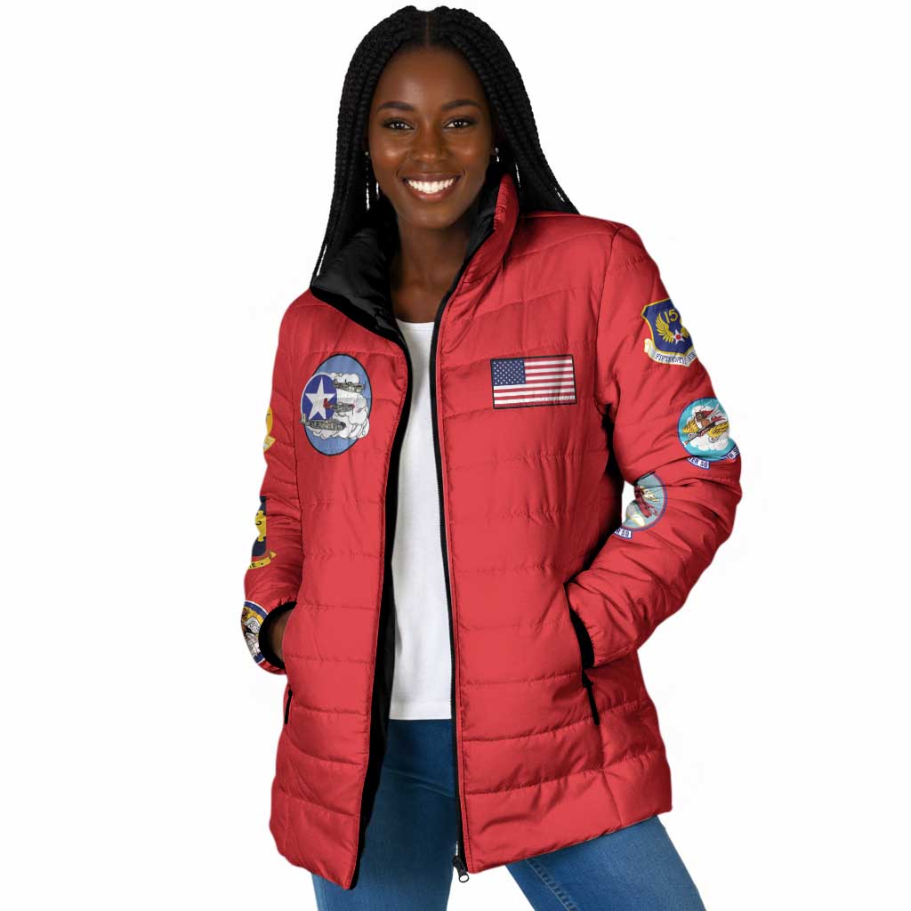 Tuskegee Airmen WWII Heroes Padded Jacket The Great American Aviators Red Art