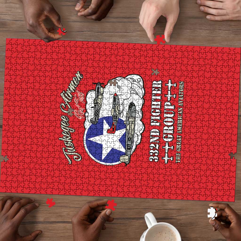 Tuskegee Airmen WWII Heroes Puzzle The Great American Aviators Red Art