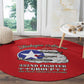 African American Aviators WWII Round Carpet Tuskegee Red Tails Airmen Red - African Pride