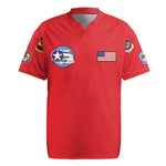 African American Aviators WWII Rugby Jersey Tuskegee Red Tails Airmen Red - African Pride