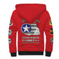 African American Aviators WWII Sherpa Hoodie Tuskegee Red Tails Airmen Red - African Pride