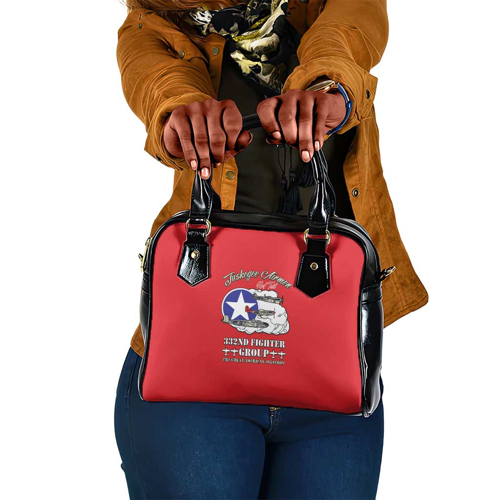 African American Aviators WWII Shoulder Handbag Tuskegee Red Tails Airmen Red - African Pride