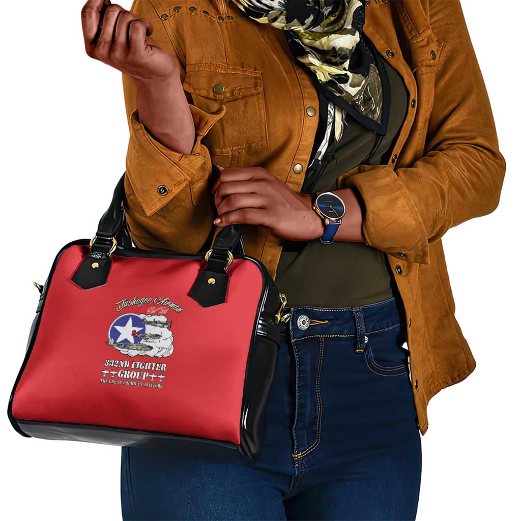 African American Aviators WWII Shoulder Handbag Tuskegee Red Tails Airmen Red - African Pride