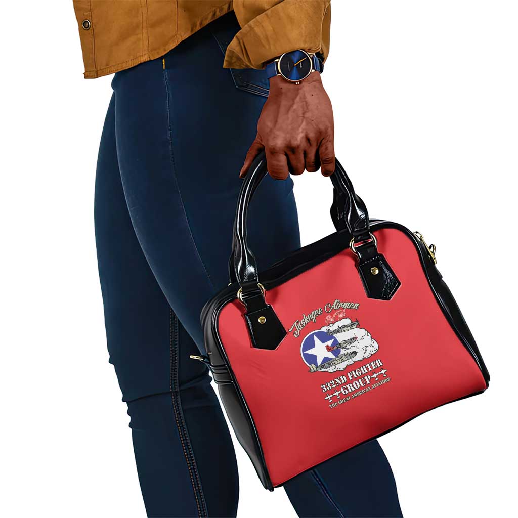 African American Aviators WWII Shoulder Handbag Tuskegee Red Tails Airmen Red - African Pride