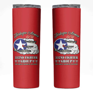 African American Aviators WWII Skinny Tumbler Tuskegee Red Tails Airmen Red - African Pride