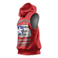 African American Aviators WWII Sleeveless Hoodie Tuskegee Red Tails Airmen Red - African Pride