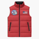 Tuskegee Airmen WWII Heroes Sleeveless Puffer Jacket The Great American Aviators Red Art
