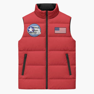 Tuskegee Airmen WWII Heroes Sleeveless Puffer Jacket The Great American Aviators Red Art