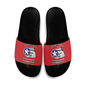Tuskegee Airmen WWII Heroes Slide Sandals The Great American Aviators Red Art